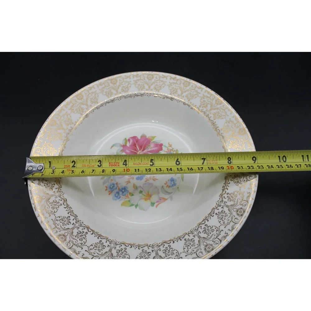 Doreen Dalton Royal China Soup Pasta Bowl 9” Gold Trim Floral 22K